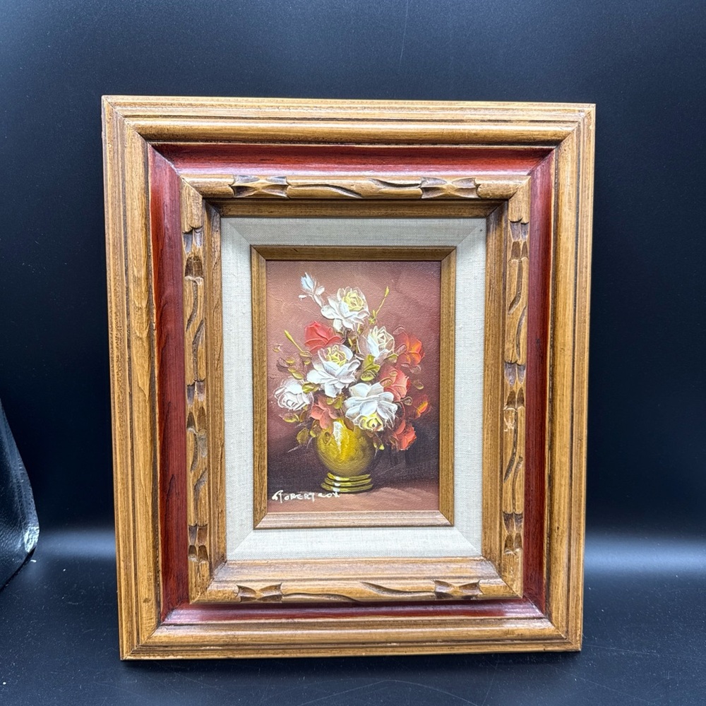 Original Floral Still Life Robert Cox (1934-2001) Nicely Framed 14.5”-12.25”